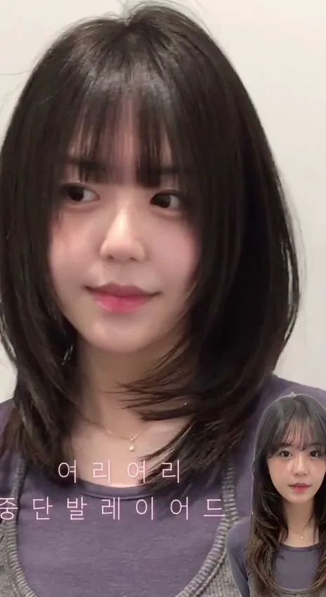 송다영 디자이너의 중단발 레이어드 헤어 작업 이미지